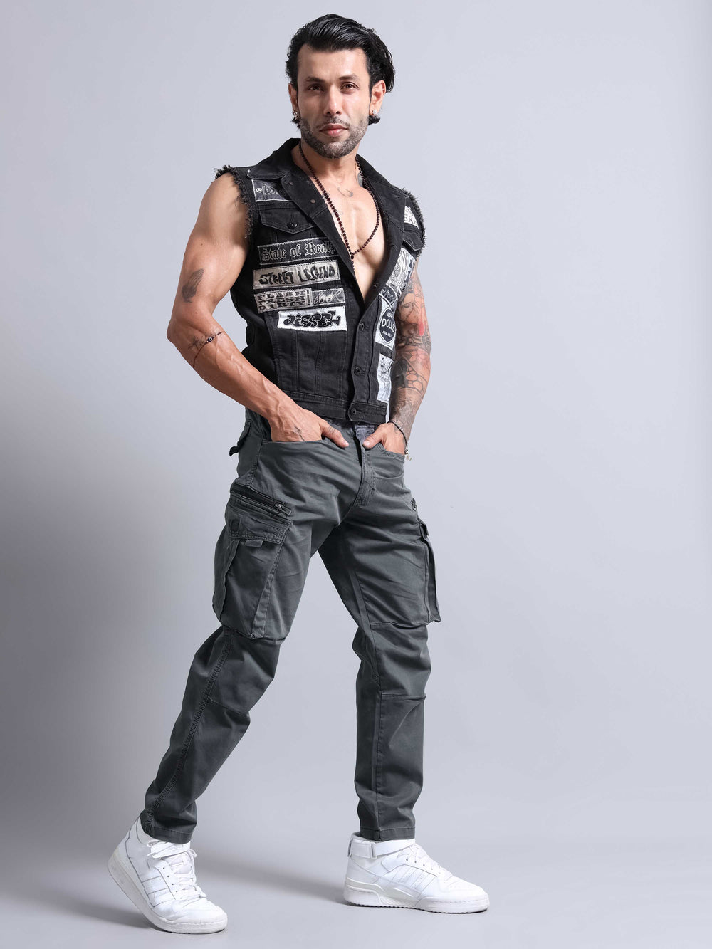 Jack&Jordan cotton dark grey men cargo
