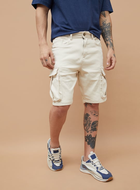Jack&Jordan best beige denim lycra men cargo shorts