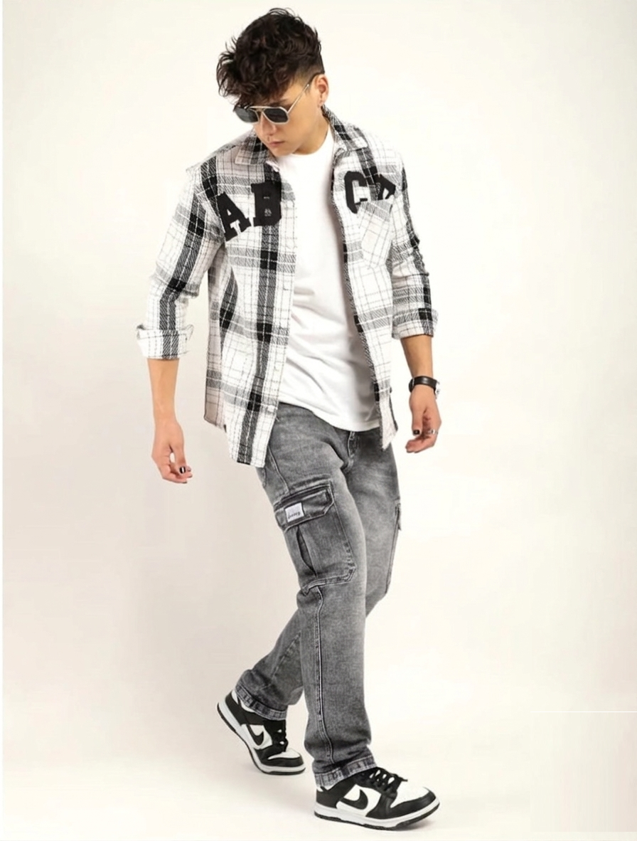 Jack&Jordan carbon grey denim cargo for men