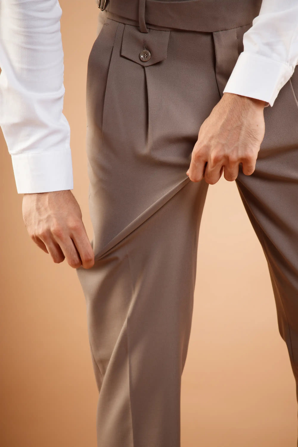 Jack&Jordan Premium Light Broun Italian Pattern Cotton Gurkha Pant.