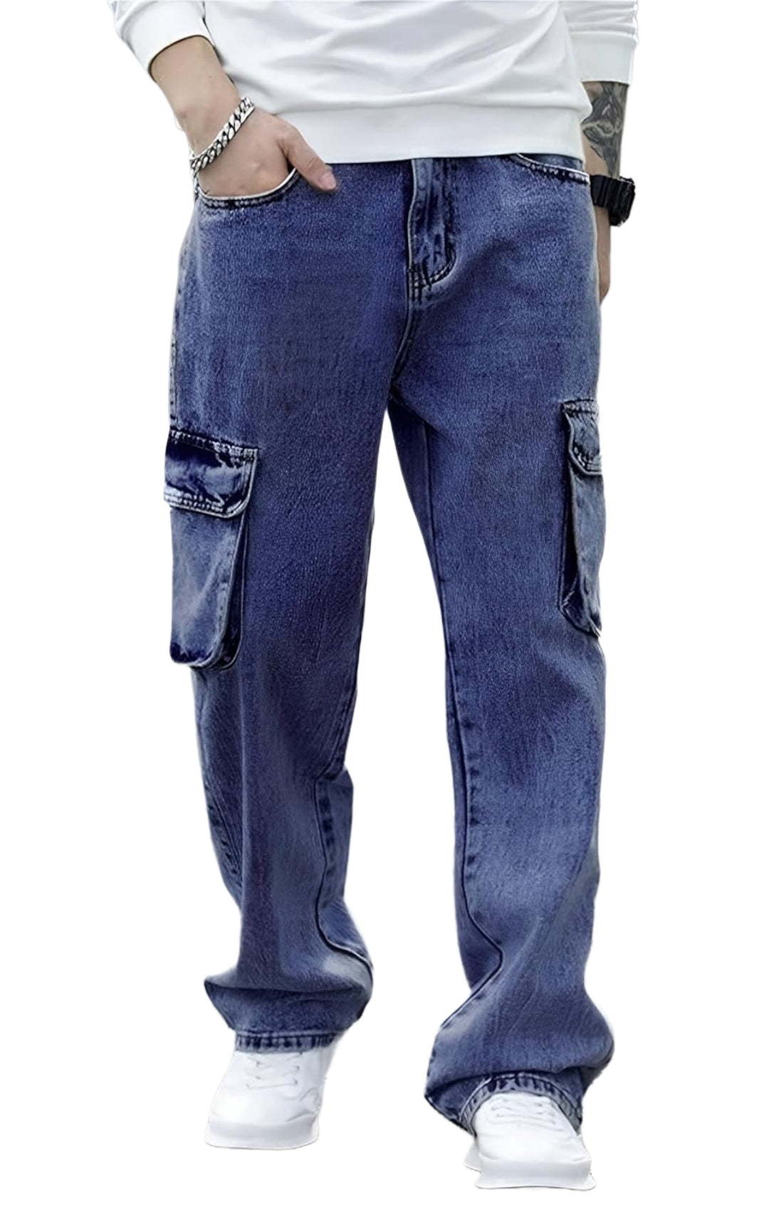 Jack&Jordan beggy fit blue denim for men .