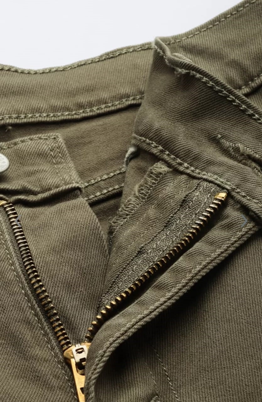 Jack&Jordan men olive green stretchable cotton by cotton best jeans