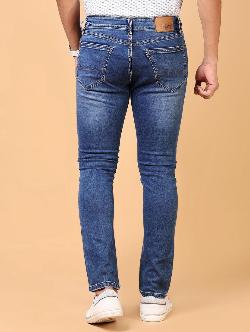 J&J Light fade rubbed blue jeans