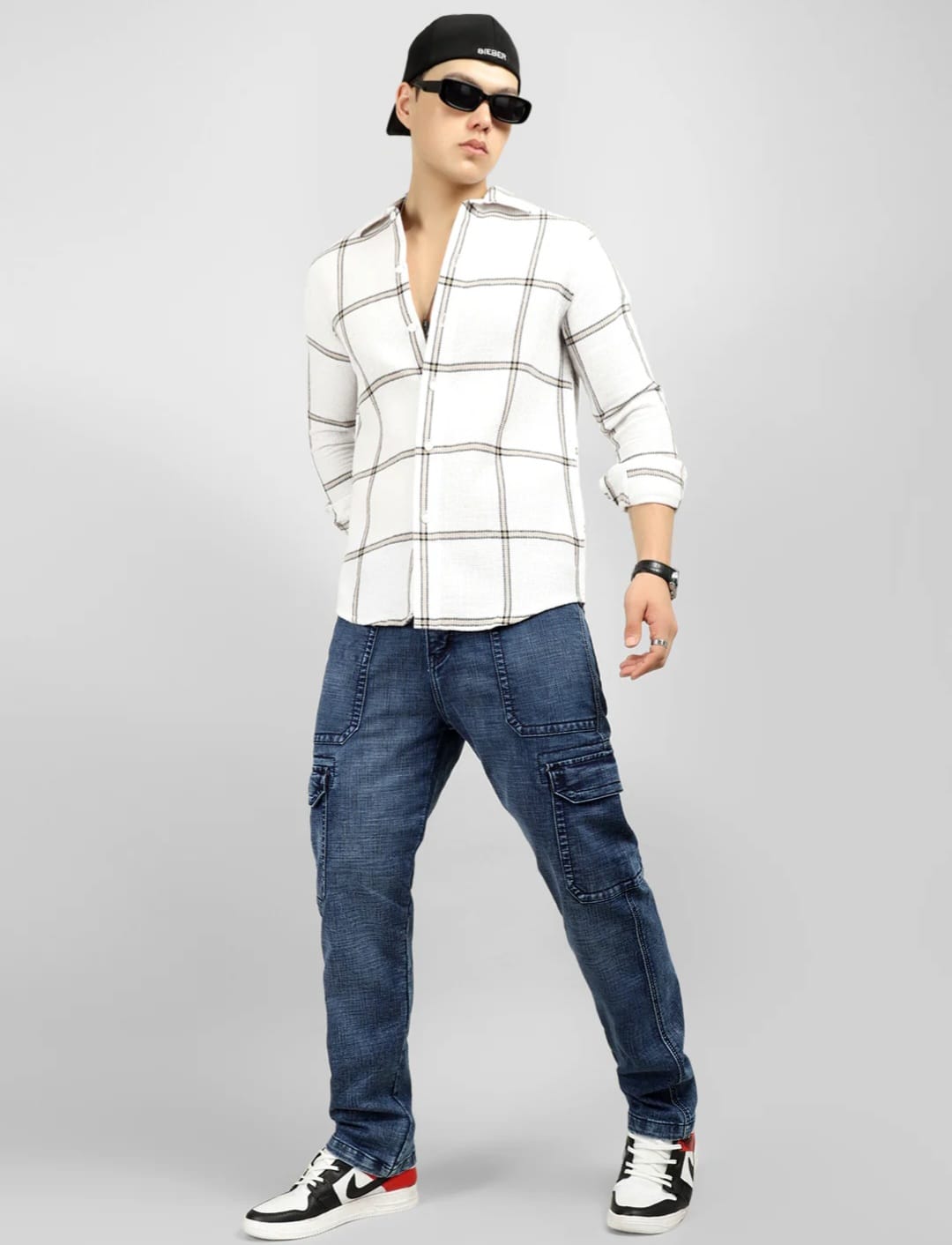 JACK&JORDAN BEST SLUB DENIM BLUE CARGO