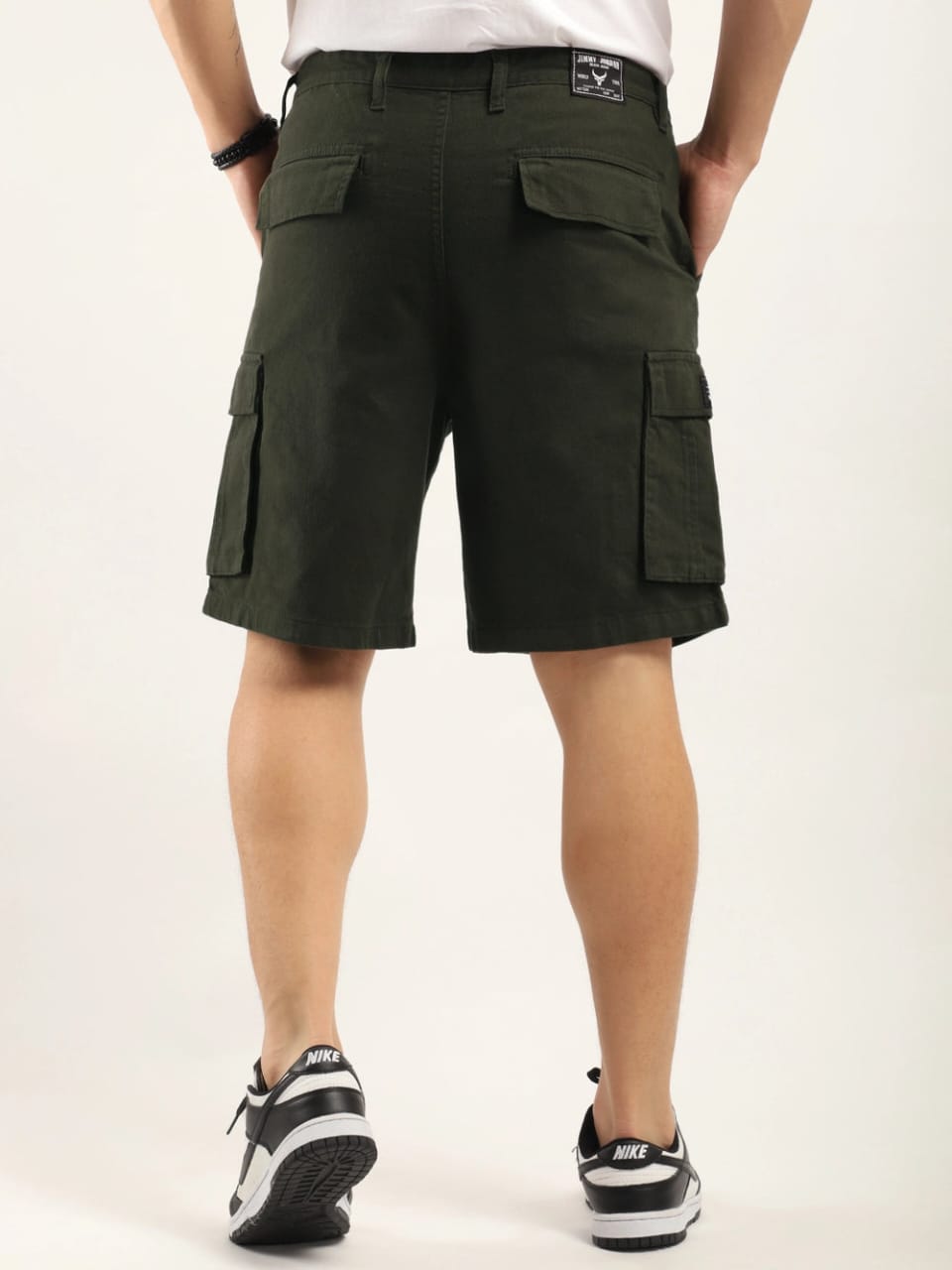 Jack&Jordan best dark green denim lycra men cargo shorts