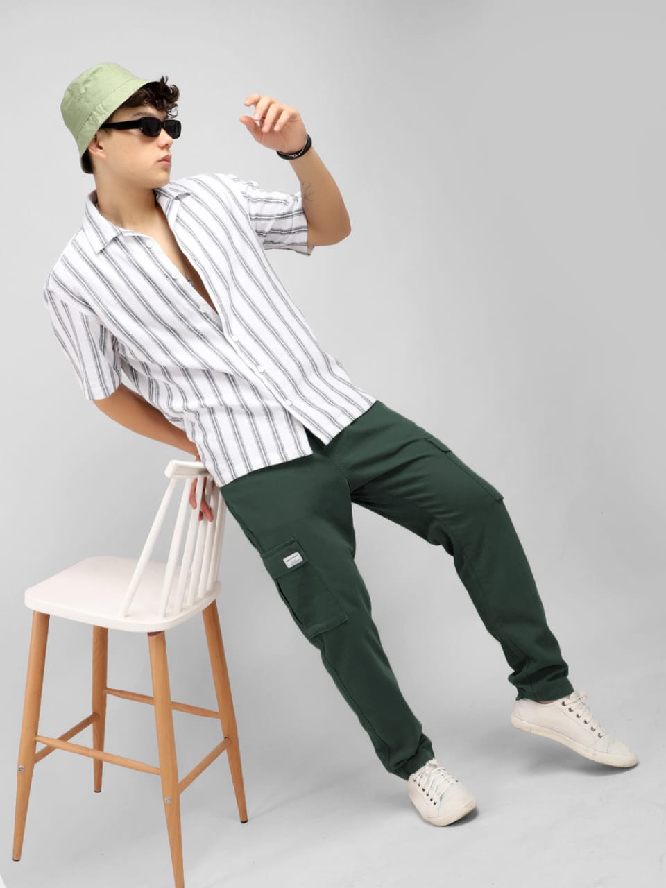 Jack&Jordan Best Quality Green color Men Denim Cargo