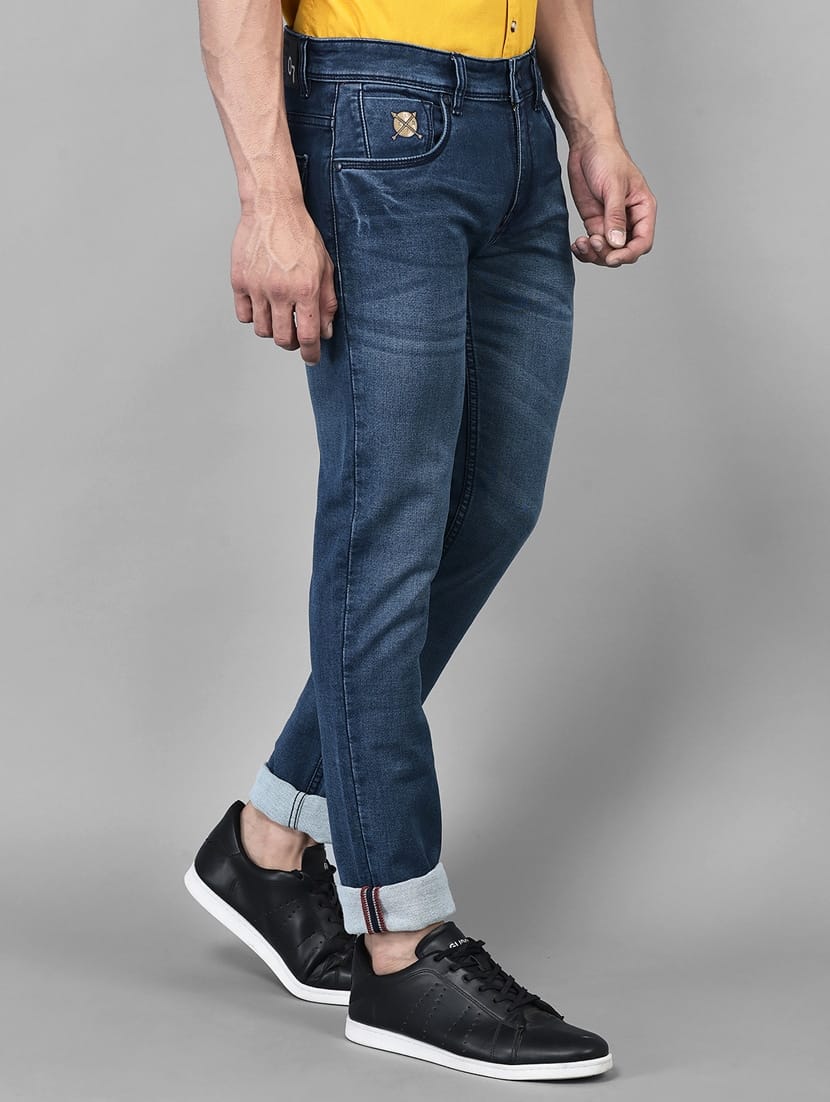 Jack&Jordan Carbon Blue cargo and Dark Blue Men Jeans Combo set of 2