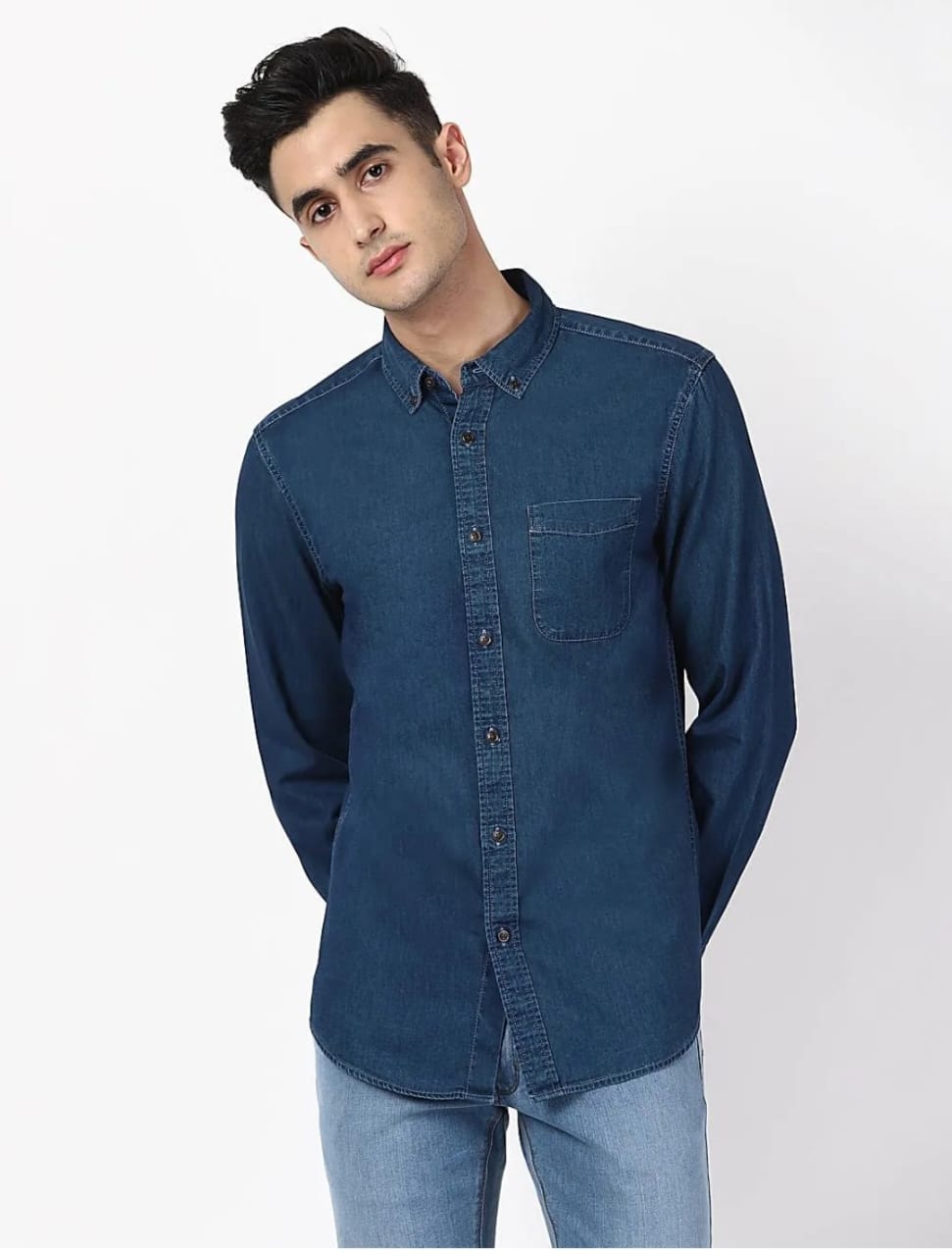 Jack&Jordan men cotton blue denim shirt