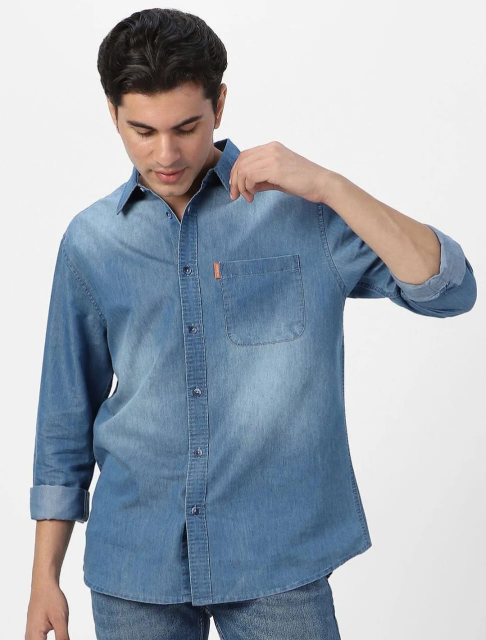 Jack&Jordan men light blue denim shirt