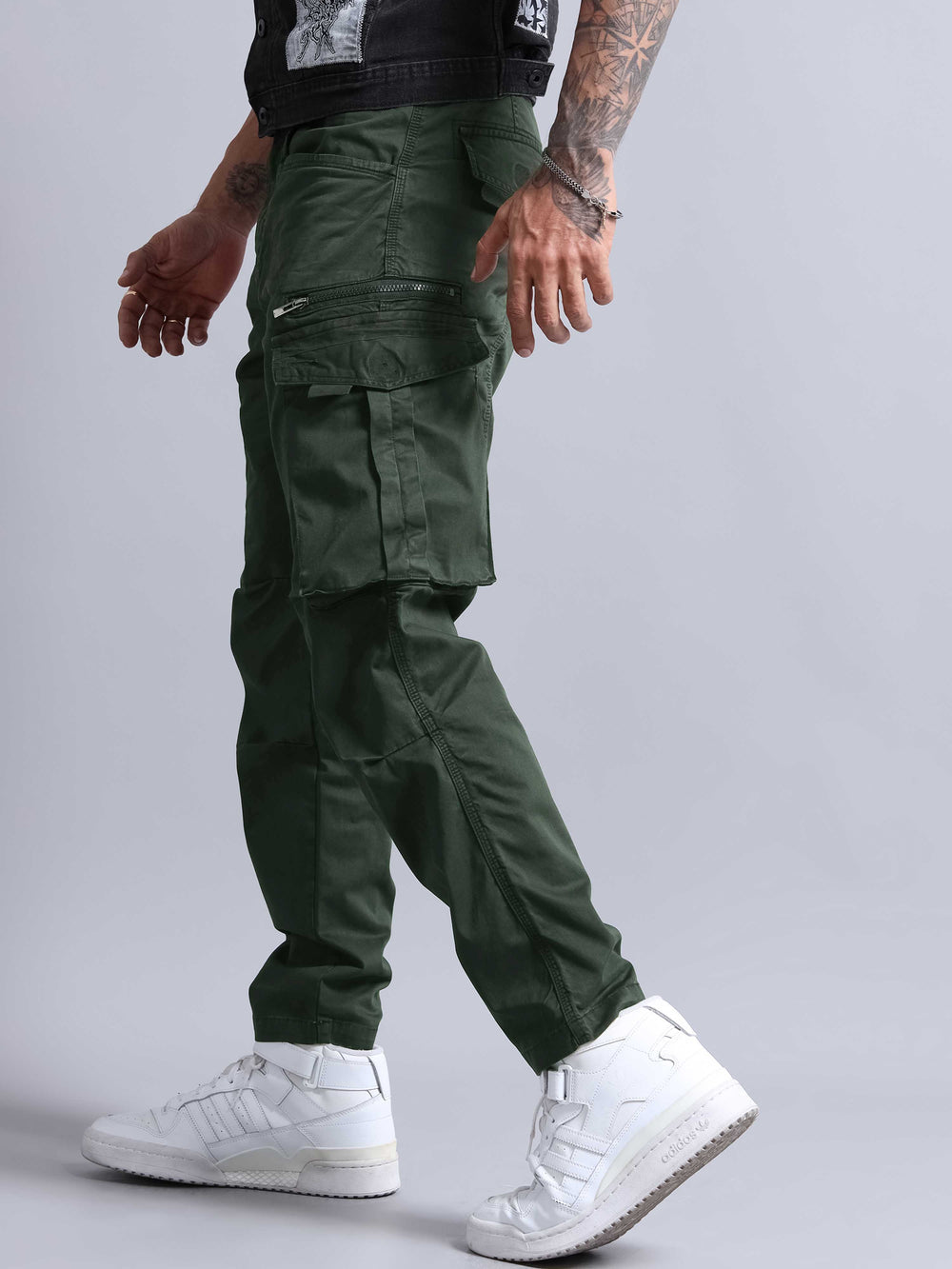Jack&jordan cotton olive green men cargo