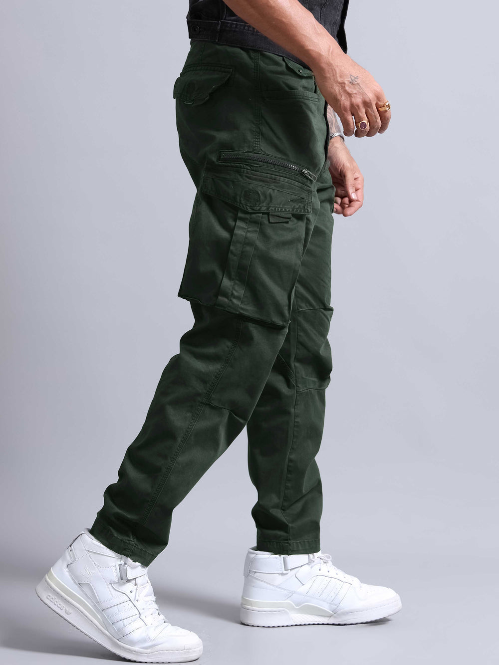Jack&jordan cotton olive green men cargo