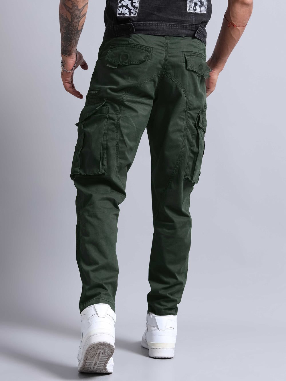Jack&jordan cotton olive green men cargo