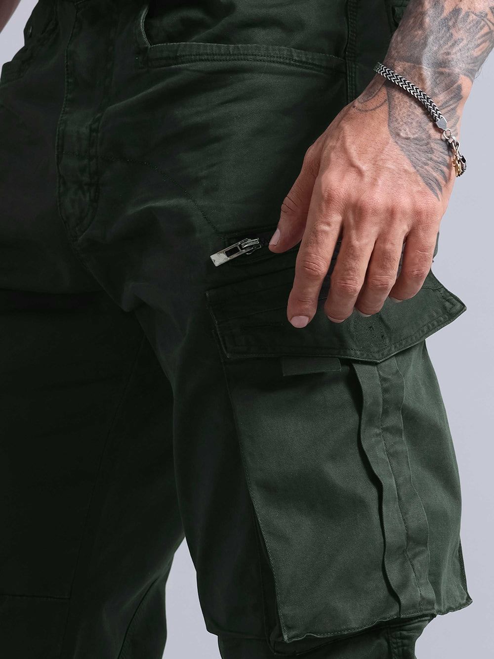 Jack&jordan cotton olive green men cargo