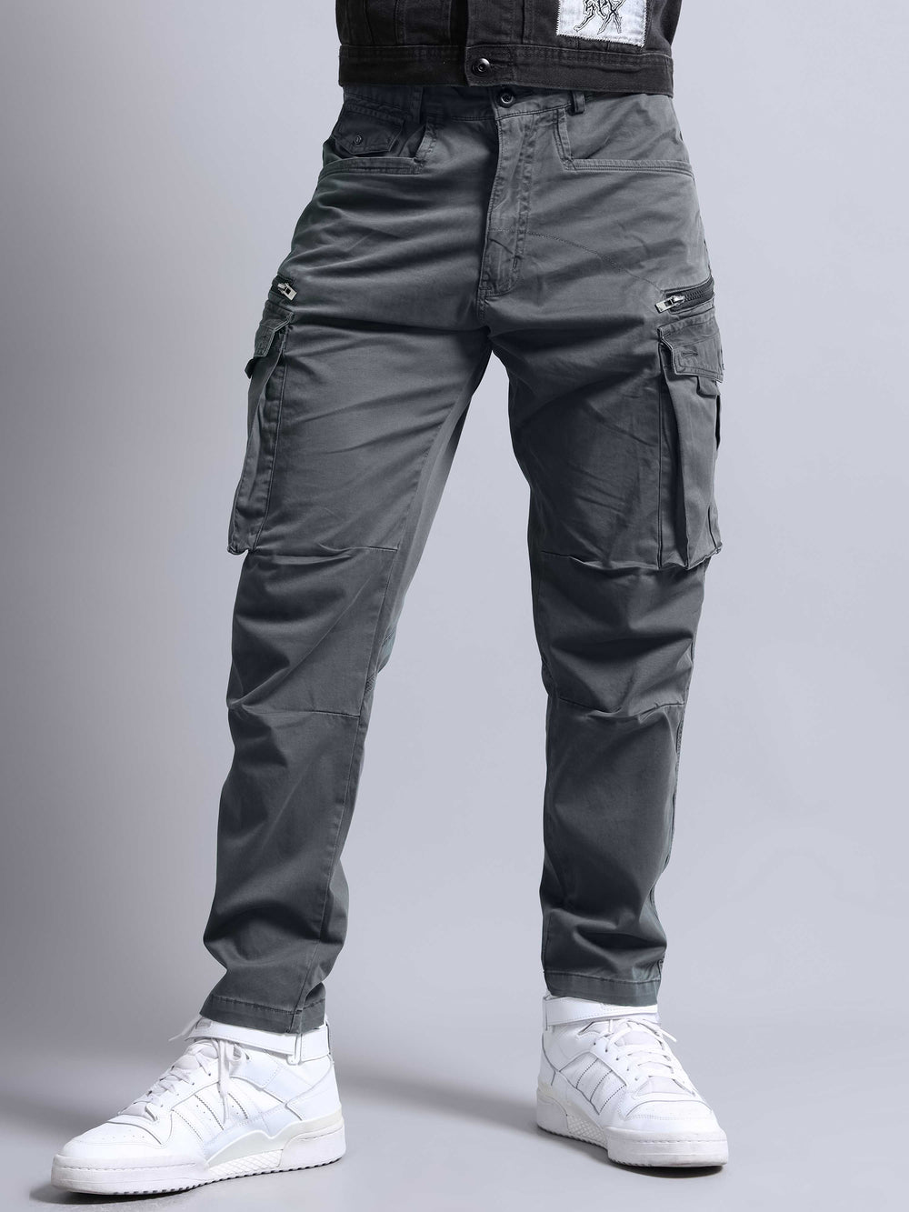 Jack&Jordan cotton dark grey men cargo