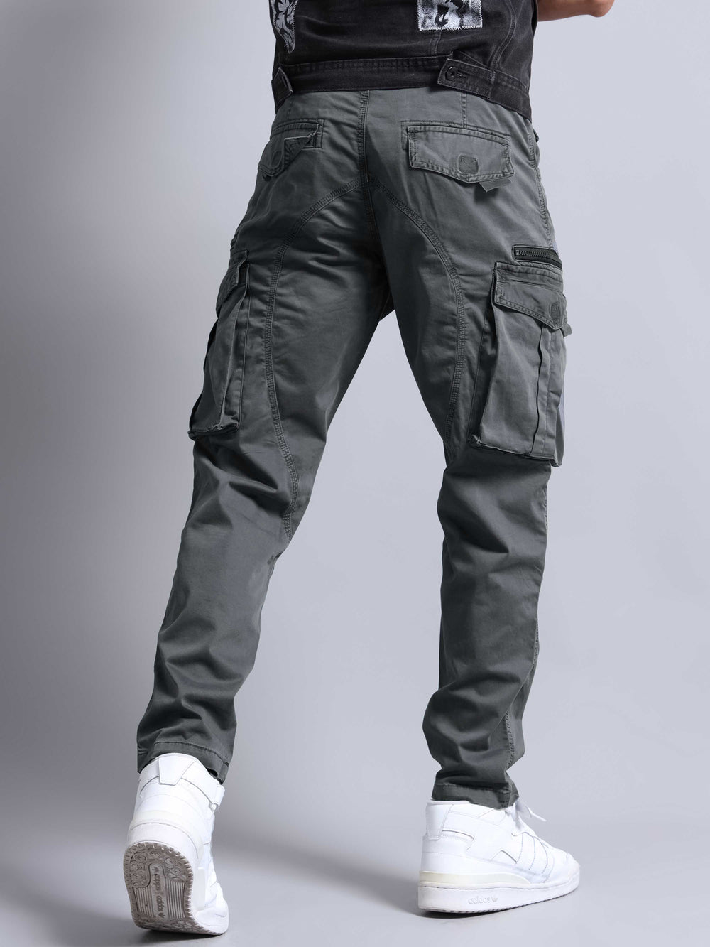 Jack&Jordan cotton dark grey men cargo