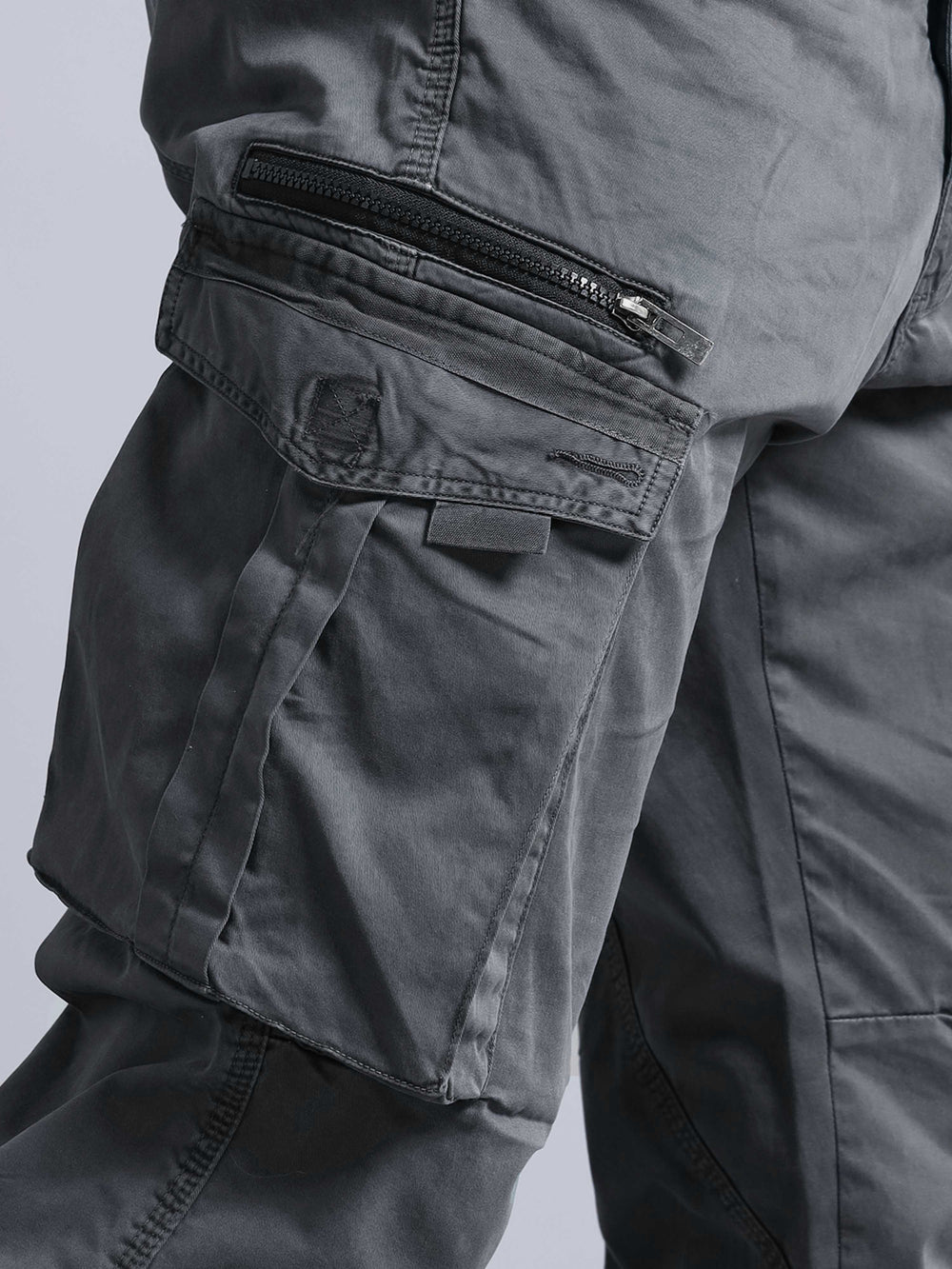 Jack&Jordan cotton dark grey men cargo