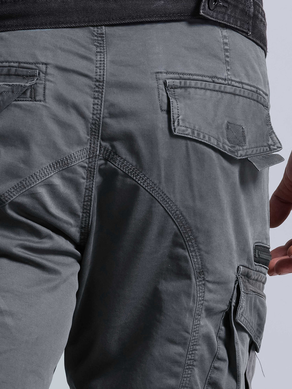 Jack&Jordan cotton dark grey men cargo