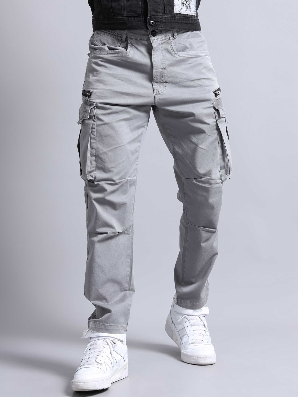 Jack&Jordan cotton light grey men cargo
