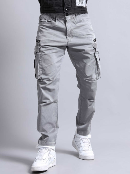 Jack&Jordan cotton light grey men cargo