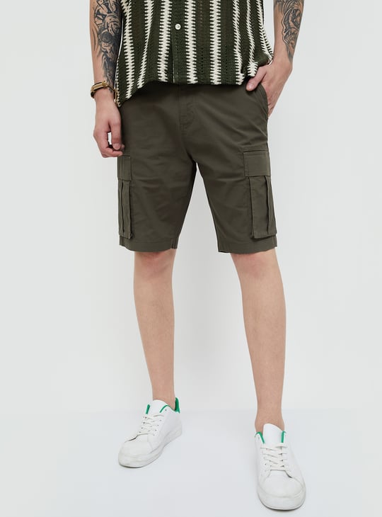 Jack&Jordan best dark DARK GREEN denim lycra men cargo shorts