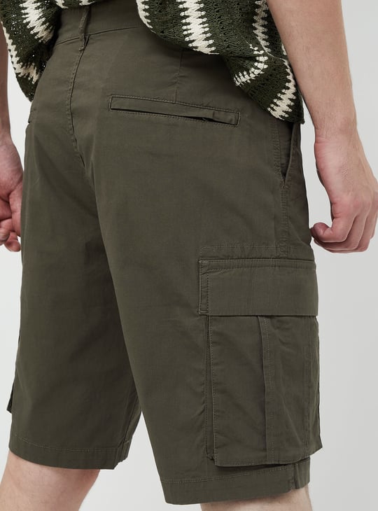 Jack&Jordan best dark DARK GREEN denim lycra men cargo shorts