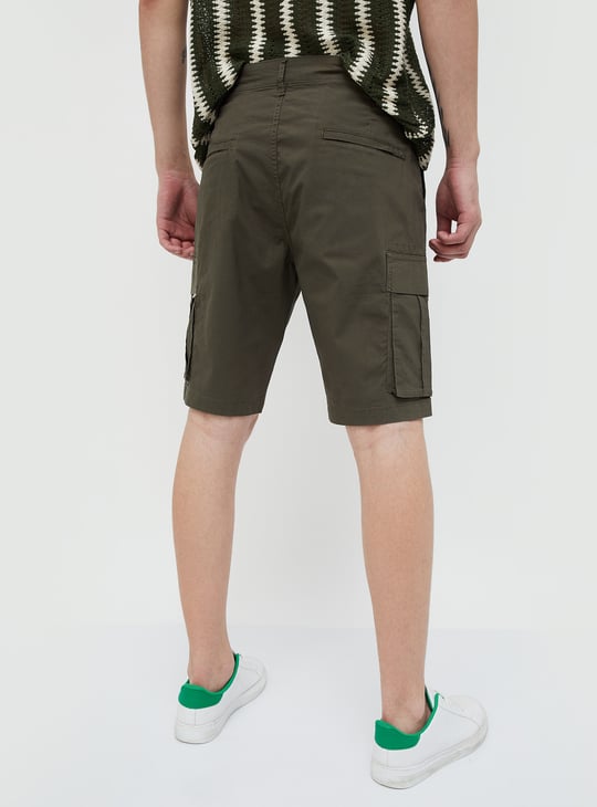 Jack&Jordan best dark DARK GREEN denim lycra men cargo shorts