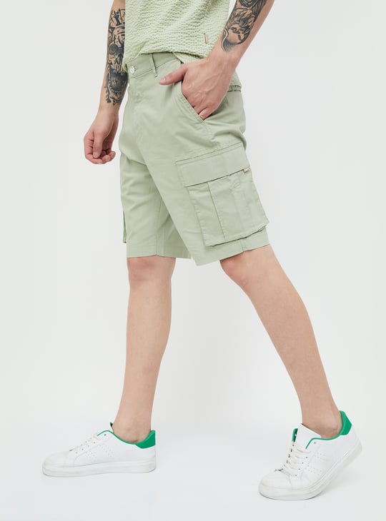 Jack&Jordan best olive green denim lycra men cargo shorts