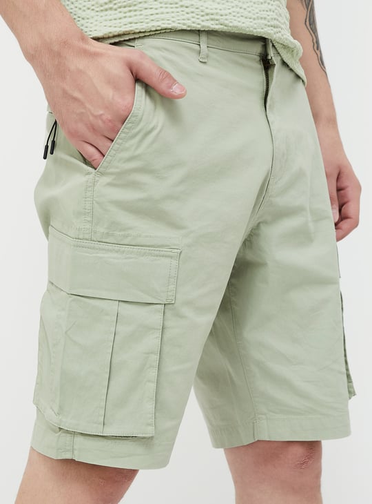 Jack&Jordan best olive green denim lycra men cargo shorts