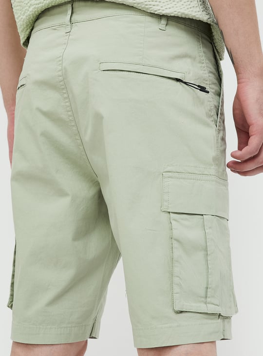 Jack&Jordan best olive green denim lycra men cargo shorts