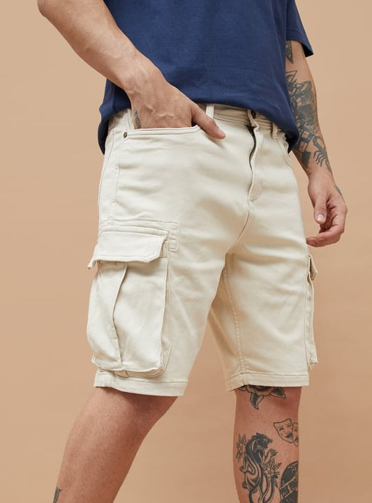 Jack&Jordan best beige denim lycra men cargo shorts