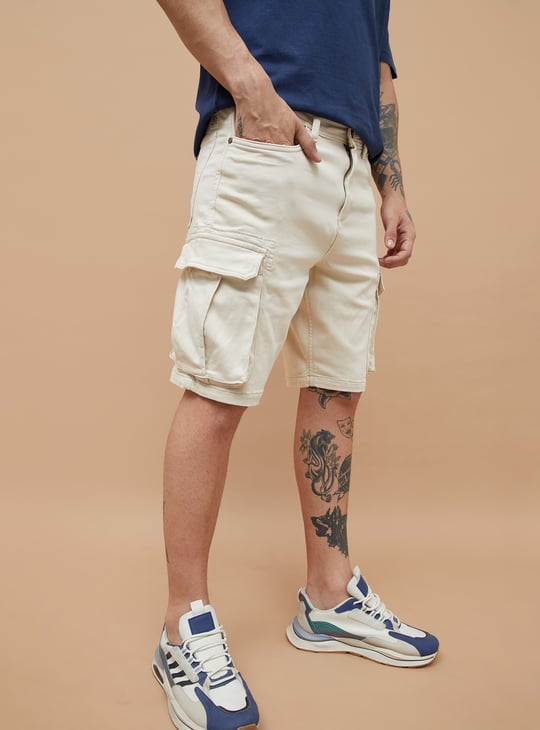 Jack&Jordan best beige denim lycra men cargo shorts