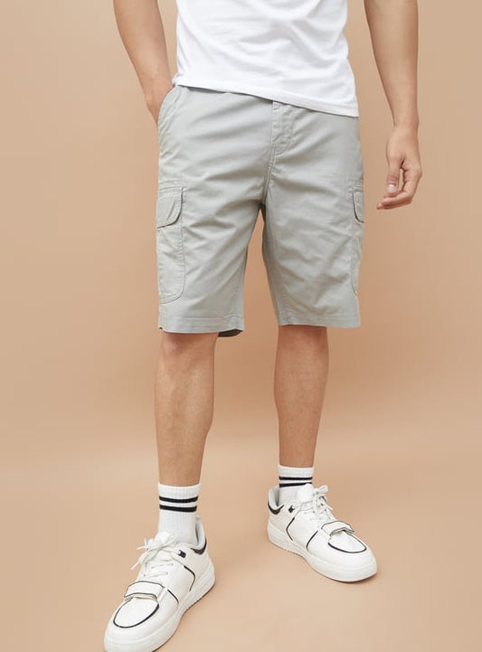 Jack&Jordan best LIGHT GHREY denim lycra men cargo shorts