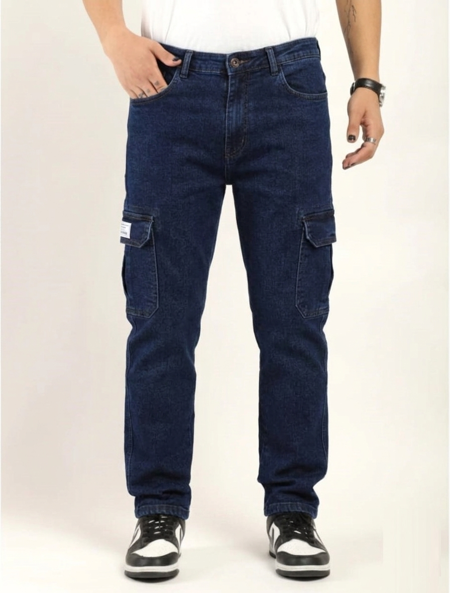 Jack&Jordan best Ultra Dark Blue men denim cargo