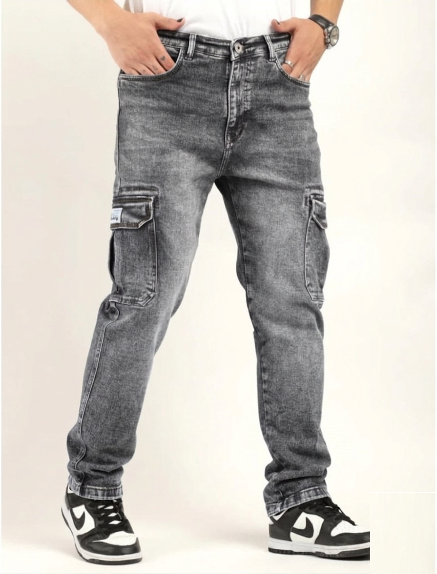 Jack&Jordan carbon grey denim cargo for men