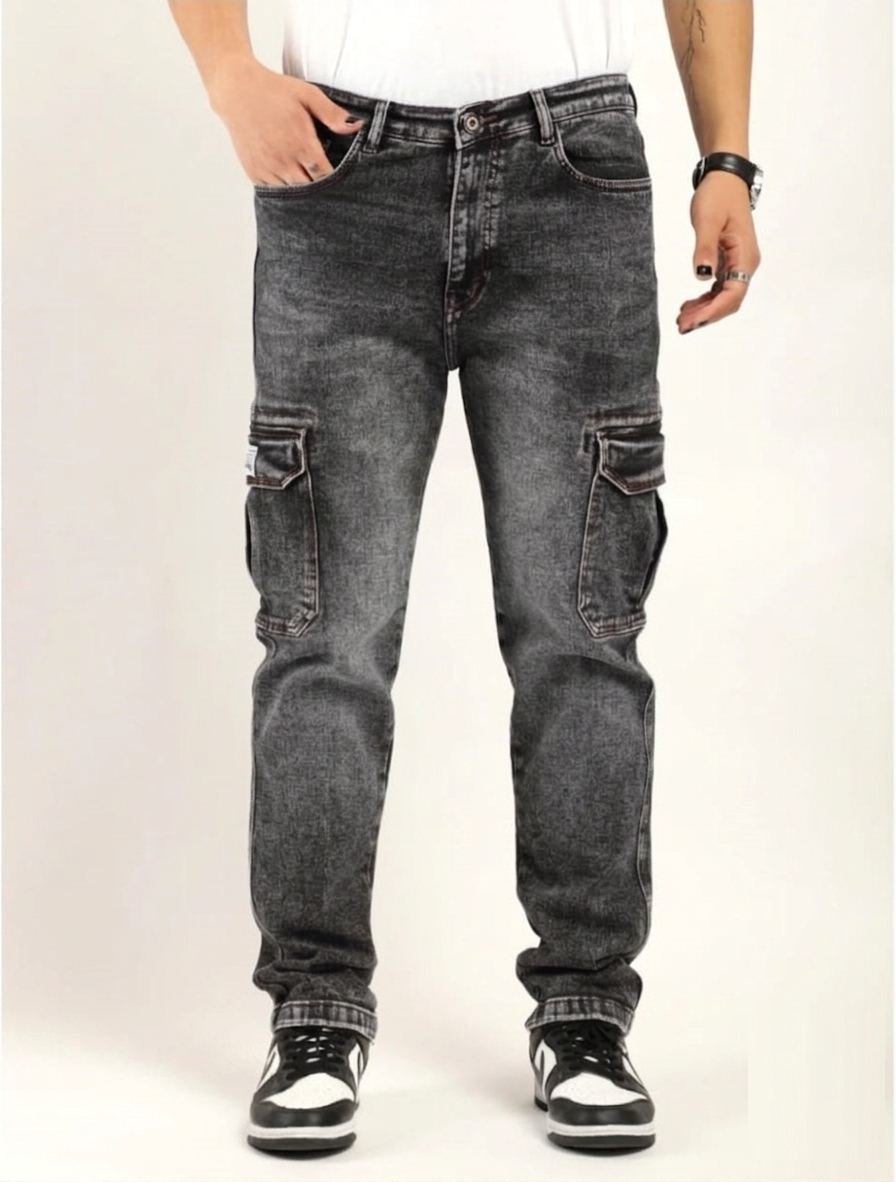 Jack&Jordan carbon grey denim cargo for men