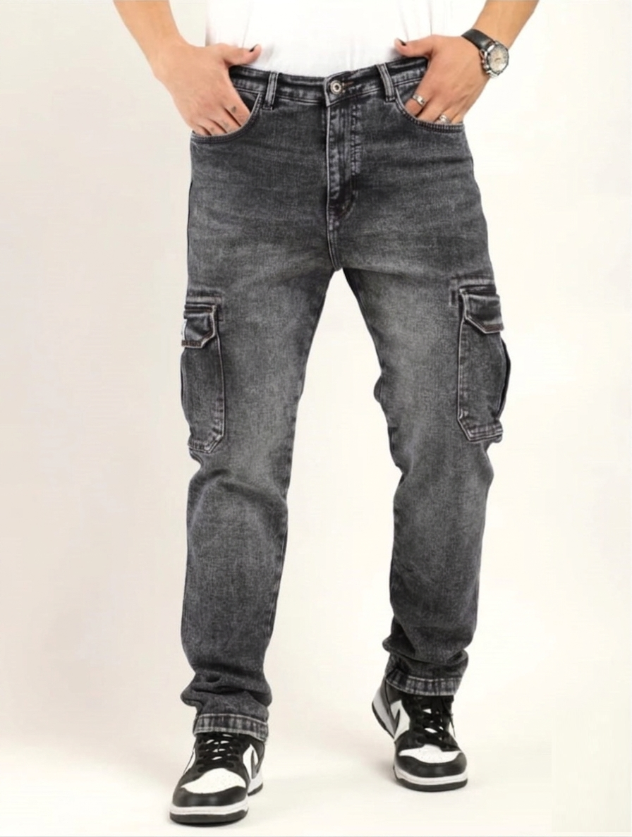 Jack&Jordan carbon grey denim cargo for men