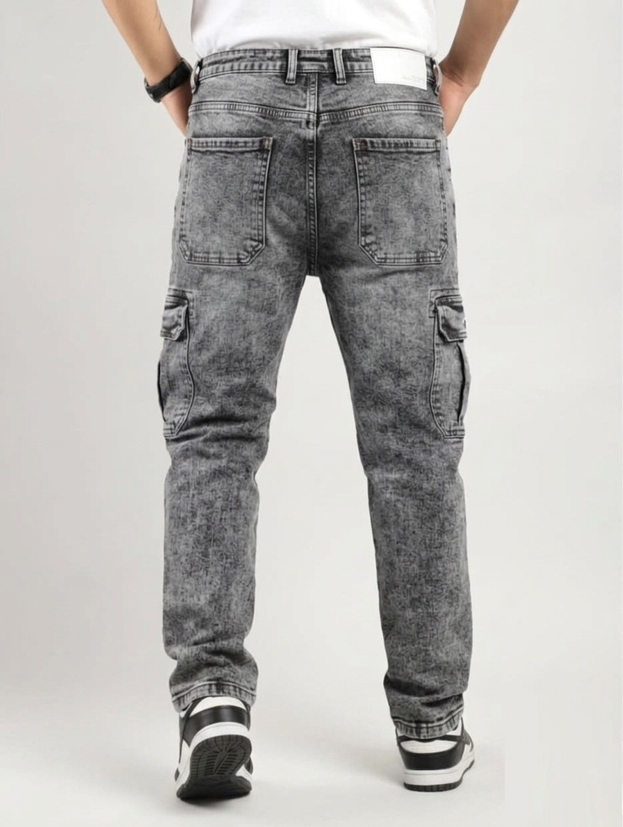 Jack&Jordan carbon grey denim cargo for men