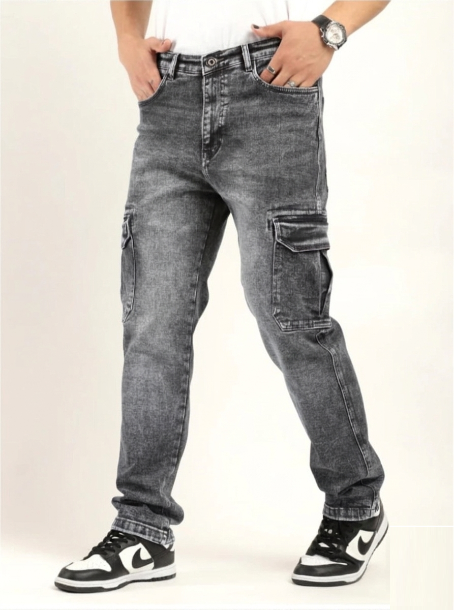 Jack&Jordan carbon grey denim cargo for men
