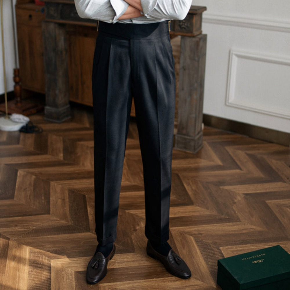 Jack&Jordan Indigo Blue Premium Italian Cut Cotton fully stretchable Gurkha Pant.