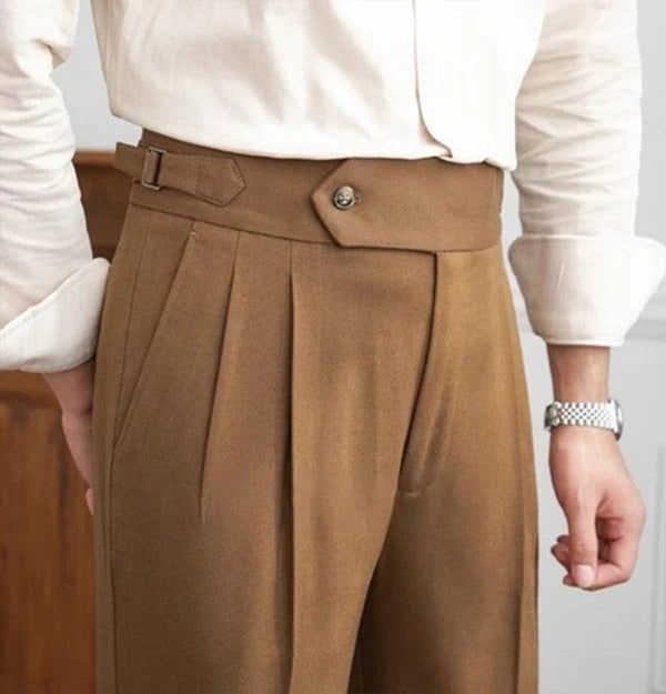 Jack&Jordan Dark Broun Premium Italian Cut Cotton Gurkha Pant.