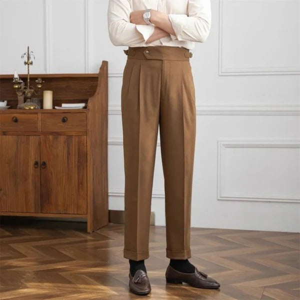 Jack&Jordan Dark Broun Premium Italian Cut Cotton Gurkha Pant.