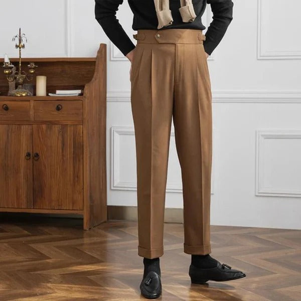 Jack&Jordan Dark Broun Premium Italian Cut Cotton Gurkha Pant.