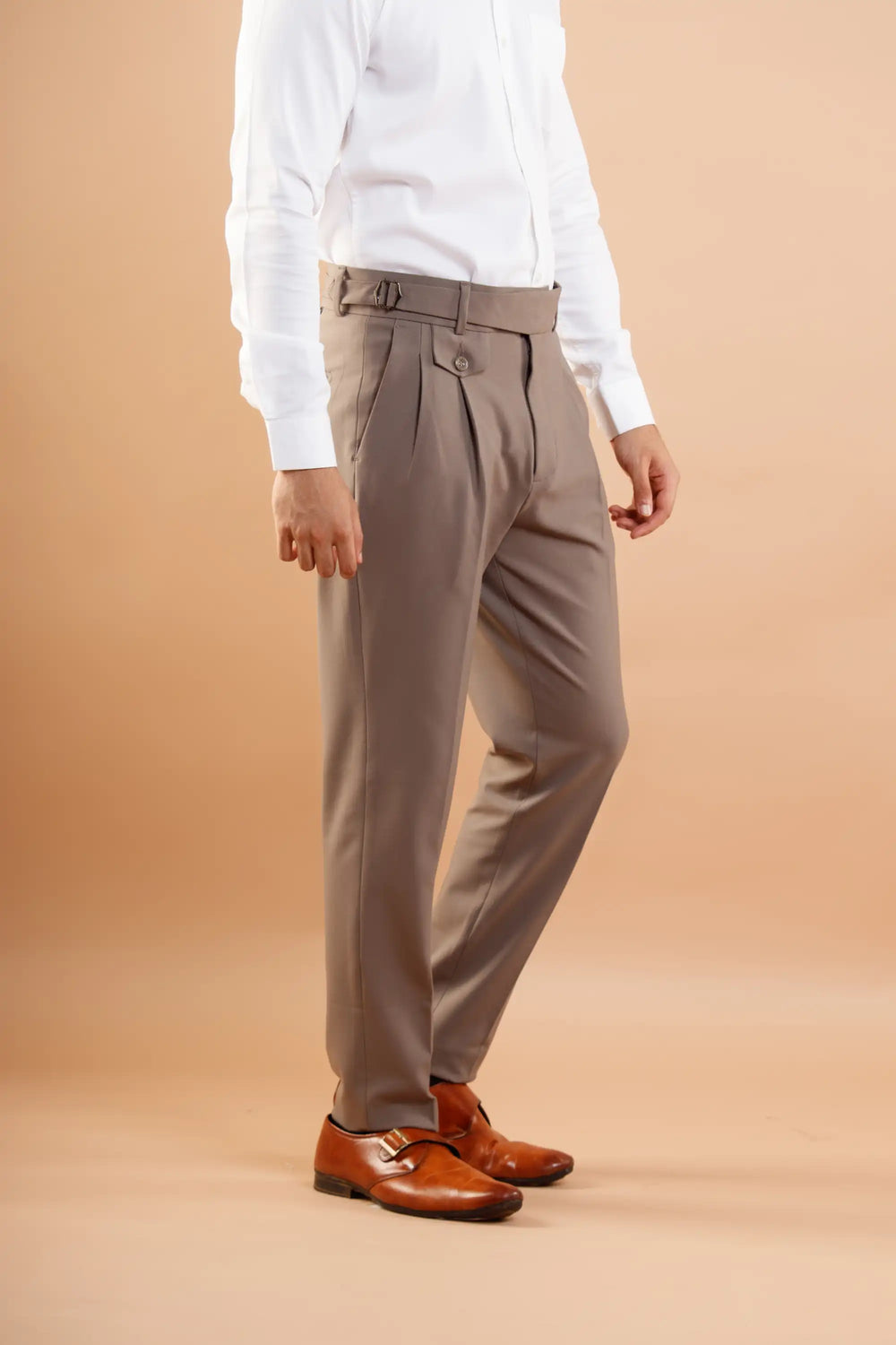 Jack&Jordan Premium Light Broun Italian Pattern Cotton Gurkha Pant.