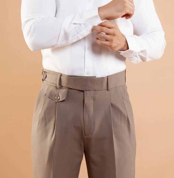 Jack&Jordan Premium Light Broun Italian Pattern Cotton Gurkha Pant.
