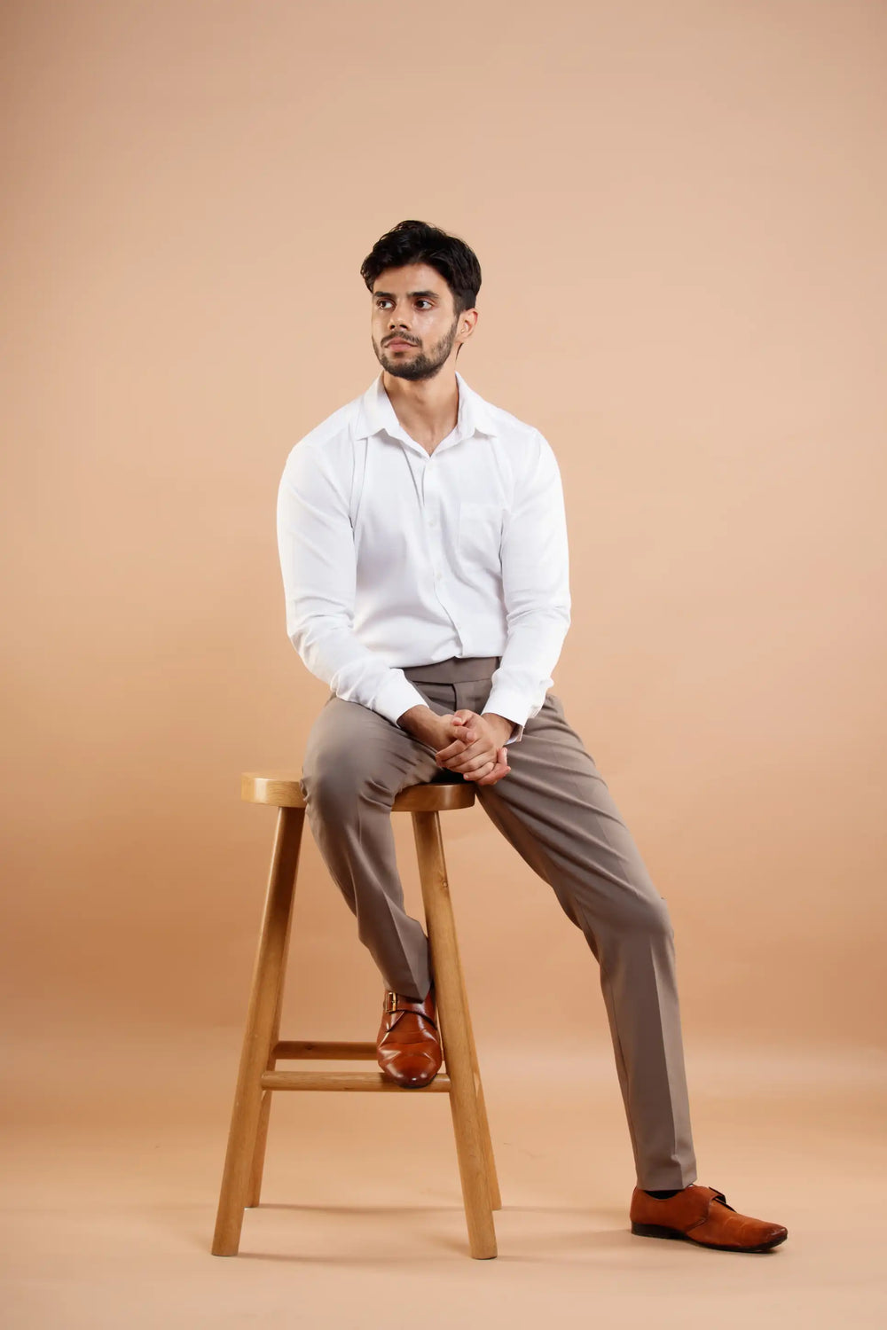 Jack&Jordan Premium Light Broun Italian Pattern Cotton Gurkha Pant.
