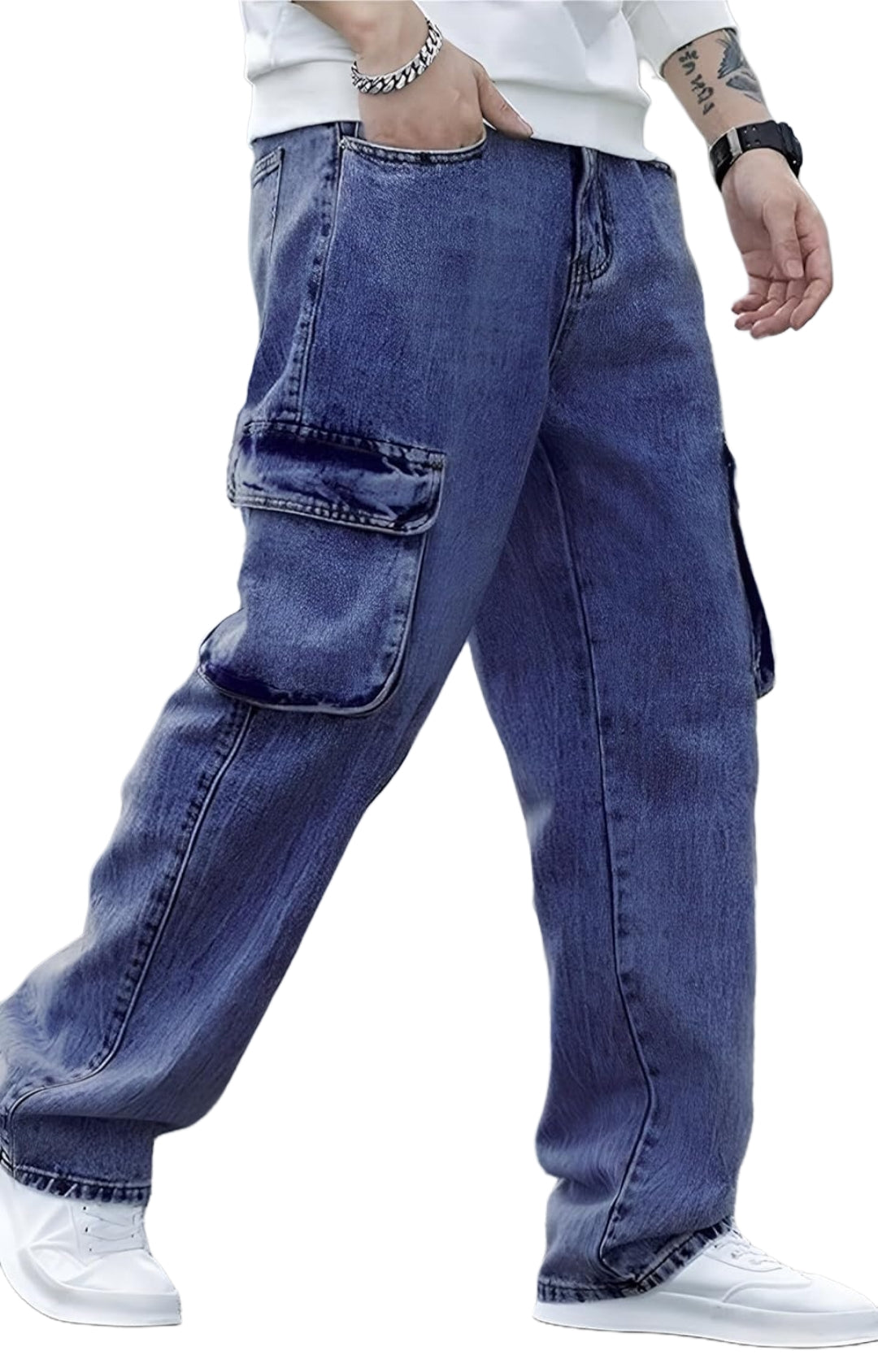 Jack&Jordan beggy fit blue denim for men .