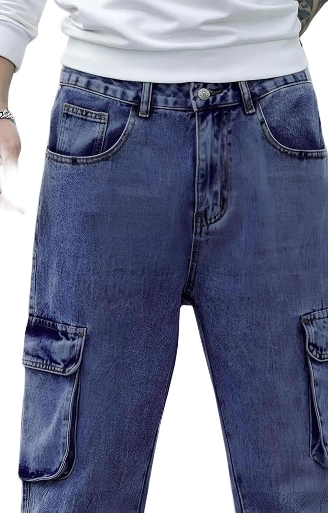Jack&Jordan beggy fit blue denim for men .