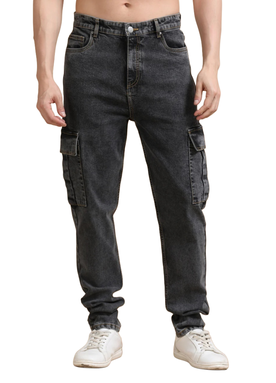 Jack&Jordan carbon grey denim cargo for men