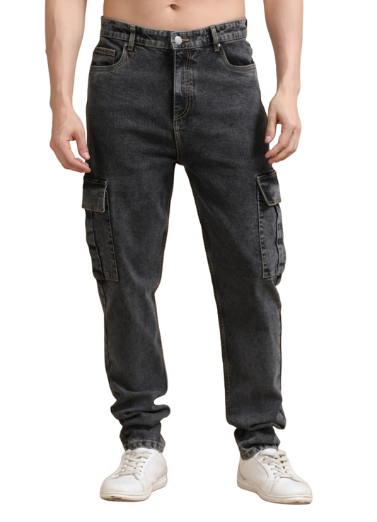 Jack&Jordan carbon grey denim cargo for men