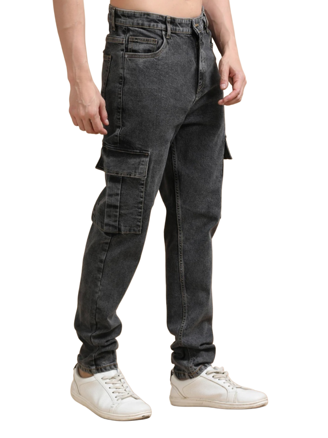 Jack&Jordan carbon grey denim cargo for men